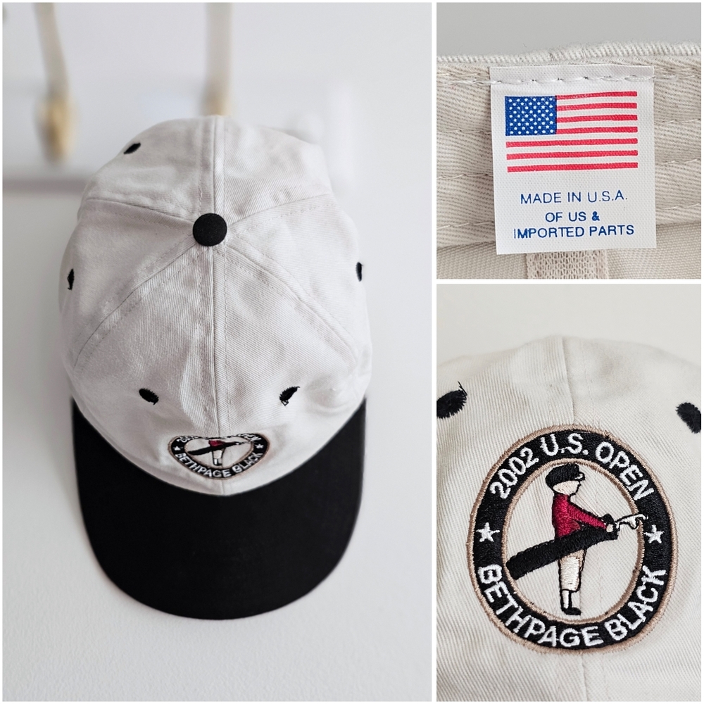 VTG 2002 US Open Golf Hat Bethpage Black Golf Course Strap Back Cap